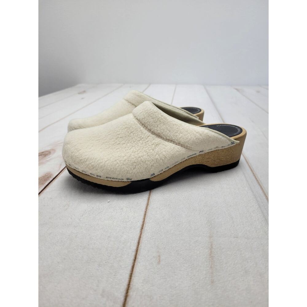 Magnafied Kunsten Denmark Embla sherpa clog wooden shoes minimalist 37